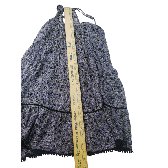 American Eagle Outfitters AEO Blue Women's Floral Mini Dress sz S Lace Shift - Picture 7 of 8